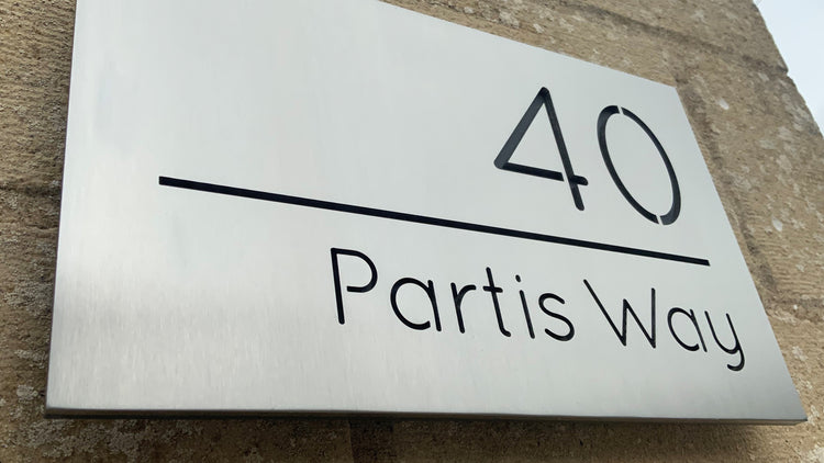 stainless steel house sign