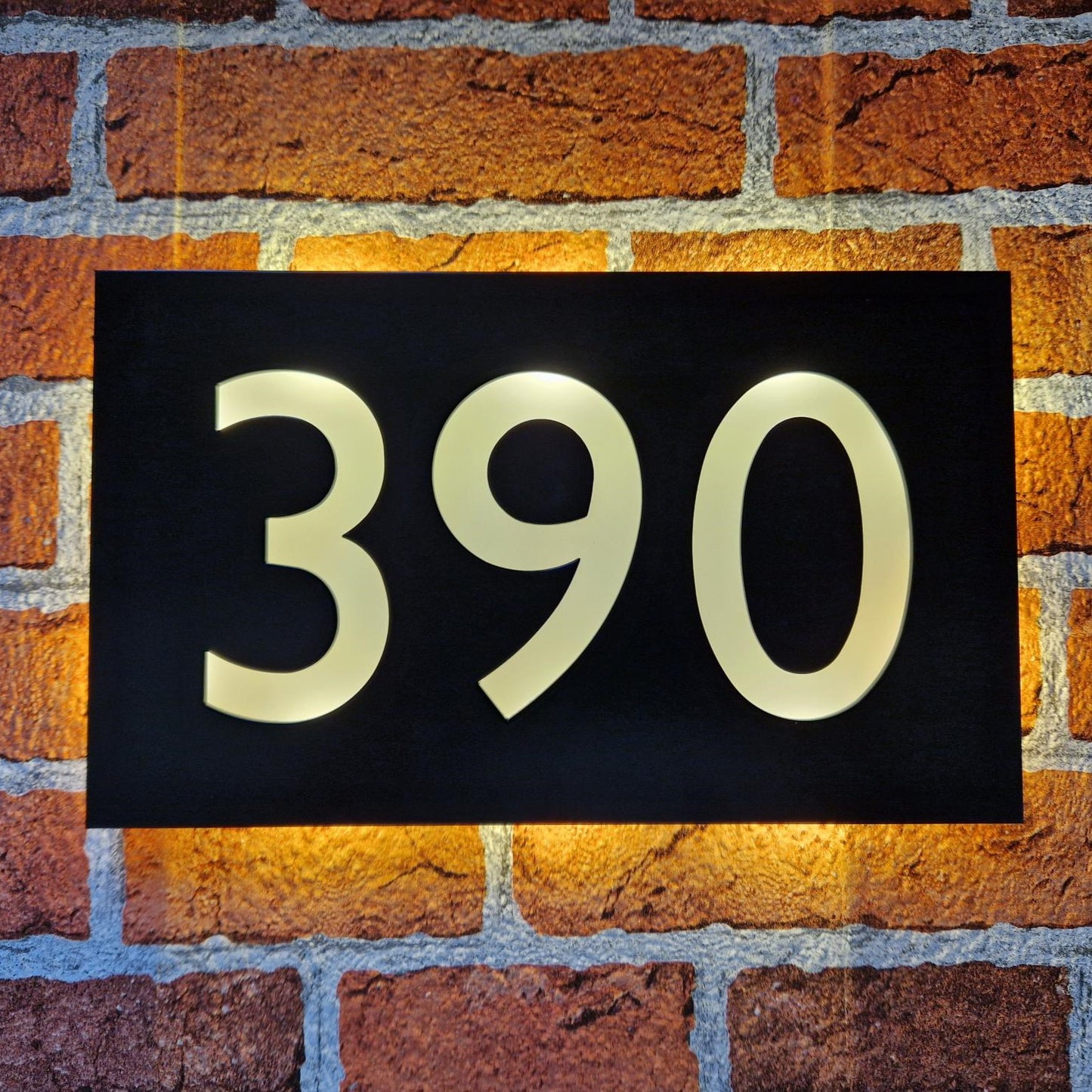 SALE Illuminated house number plaque number 390