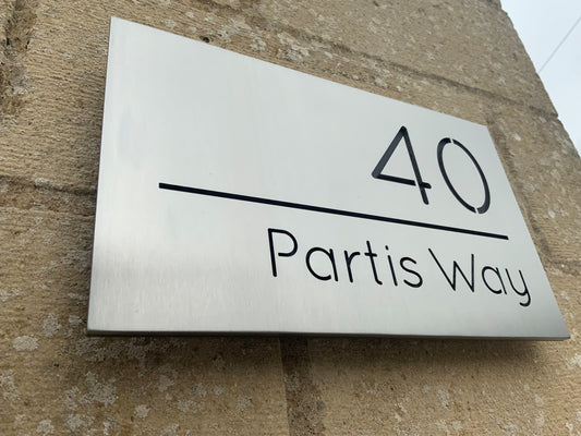 Modern House Number Plaque - stencil