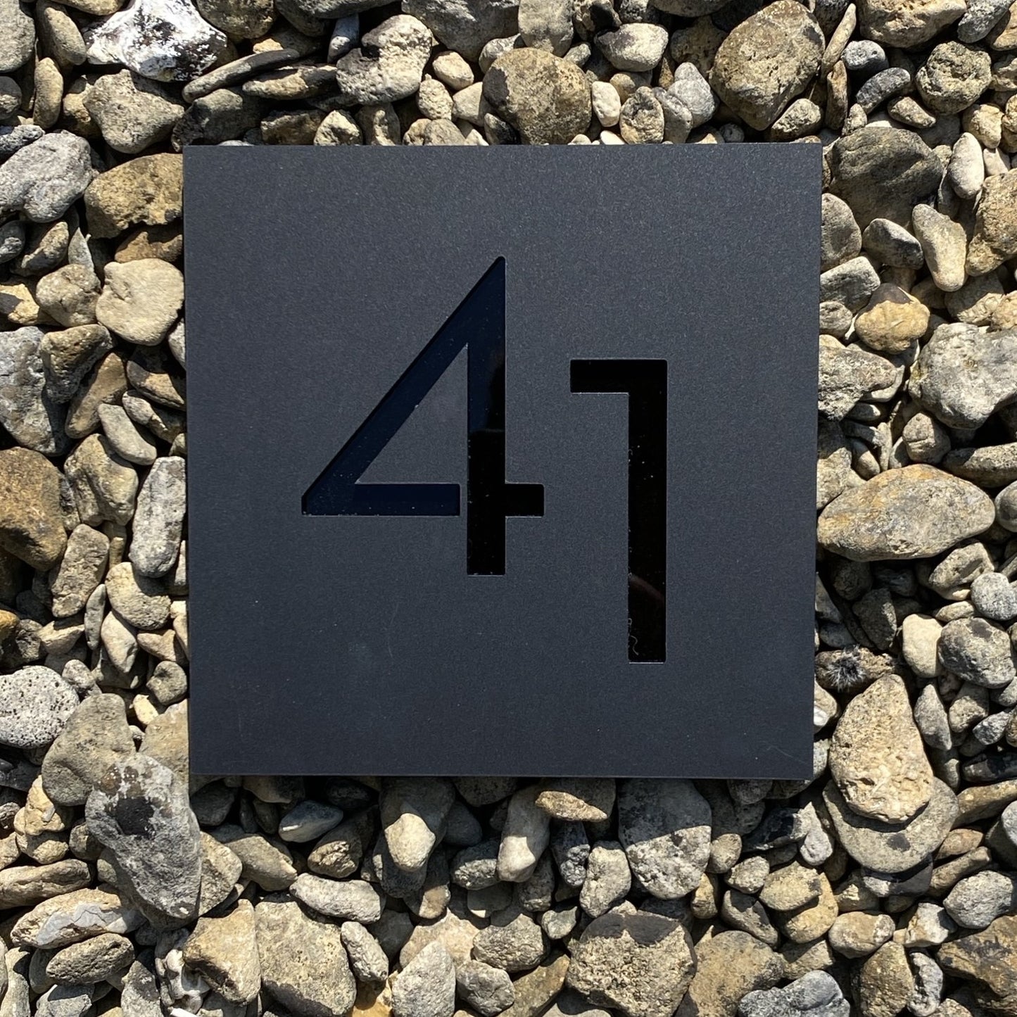 SALE Square House Number Plaque - Black - Recycled Acrylic
