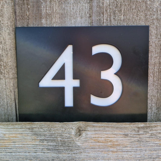 SALE House Number black and white 43 Plaque