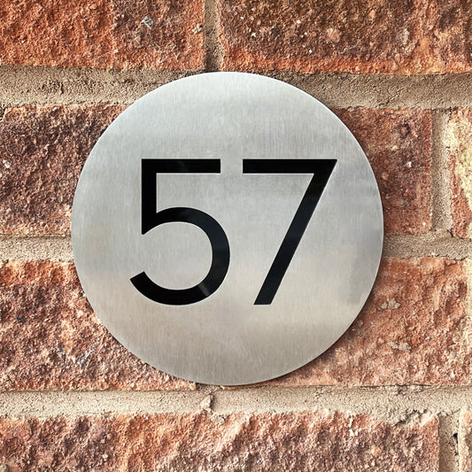 Contemporary Circle House Number Plaque