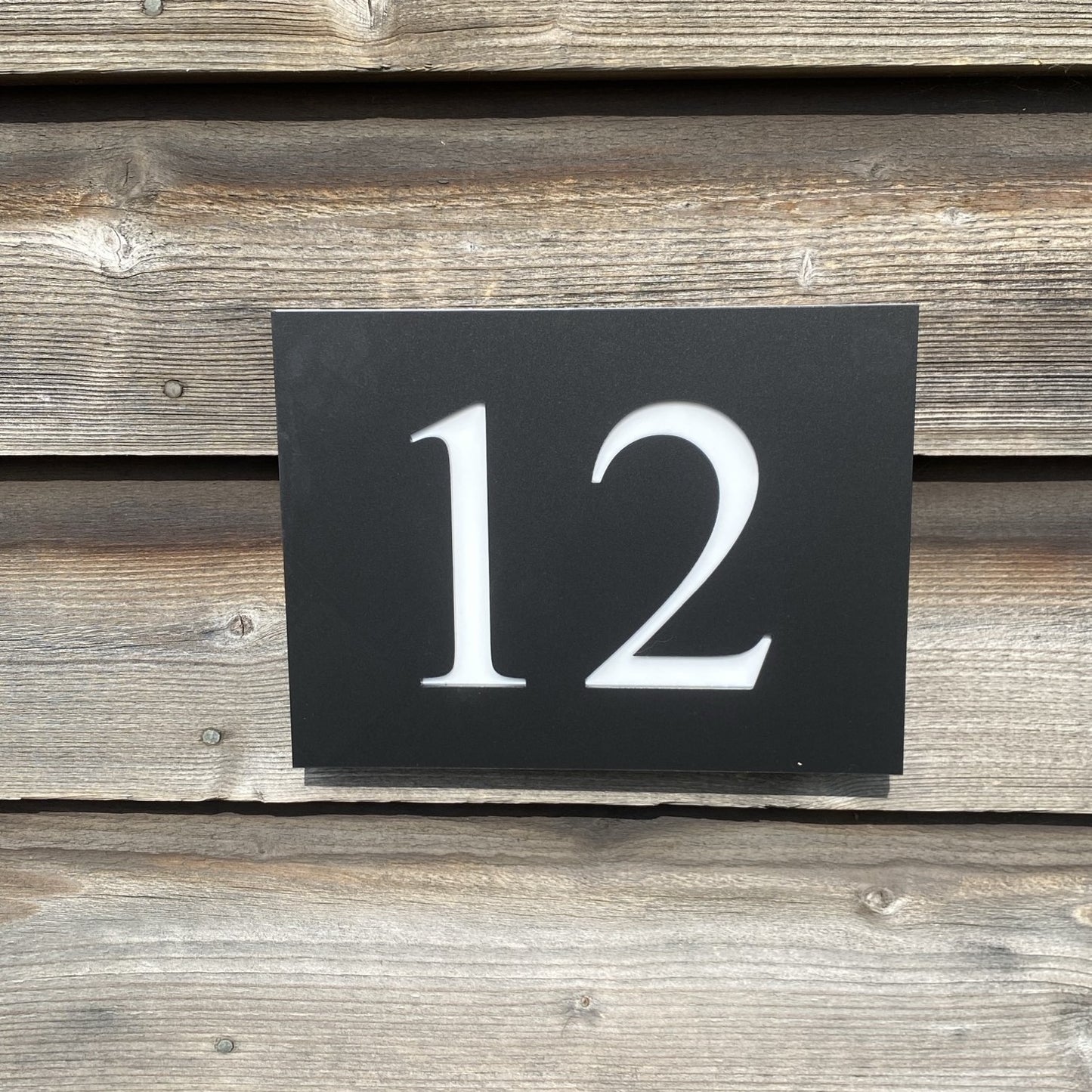 SALE House Number black 12 plaque