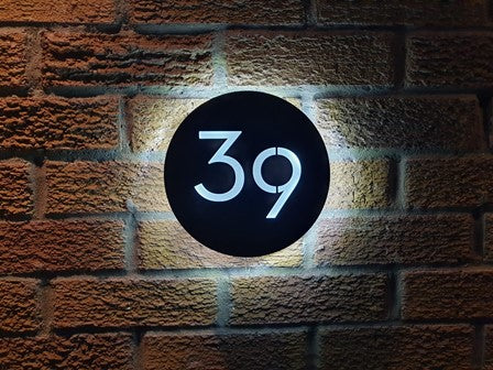 LED House Number Plaque - Circle