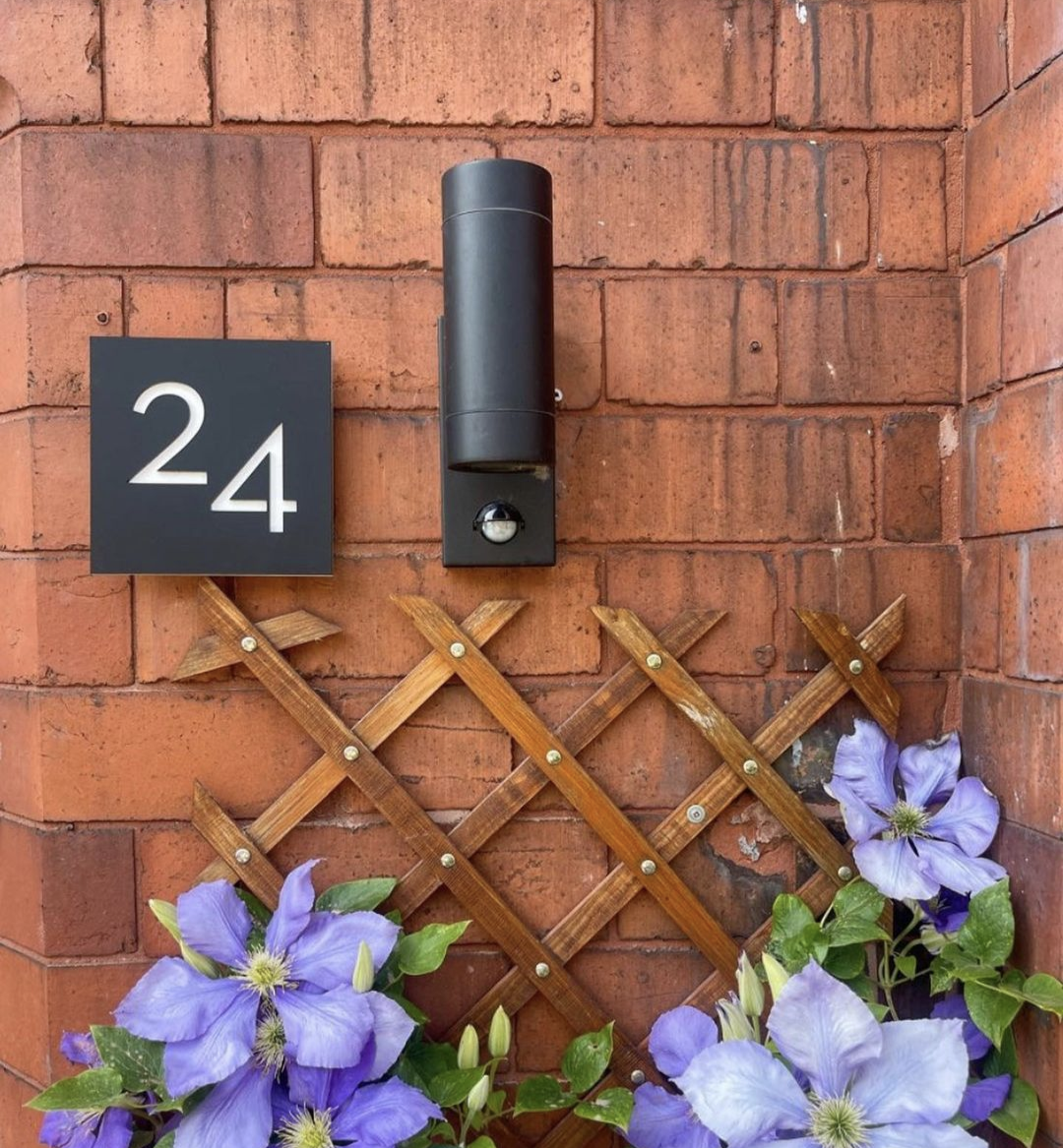 Square House Number Plaque - Black - Recycled Acrylic - Customisable