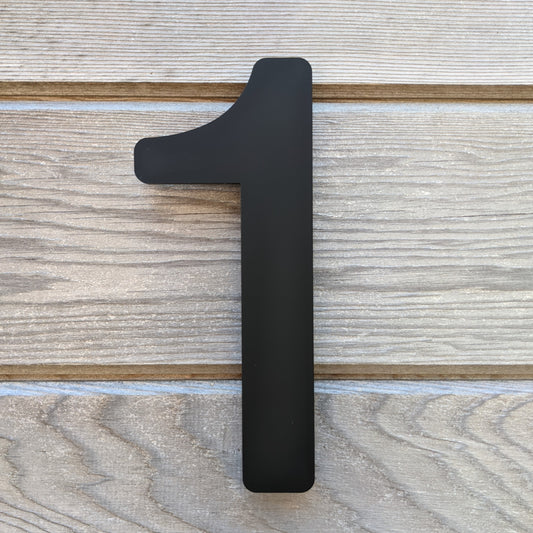 SALE Modern Black MATT House Number 1, 20cm - Acrylic Floating