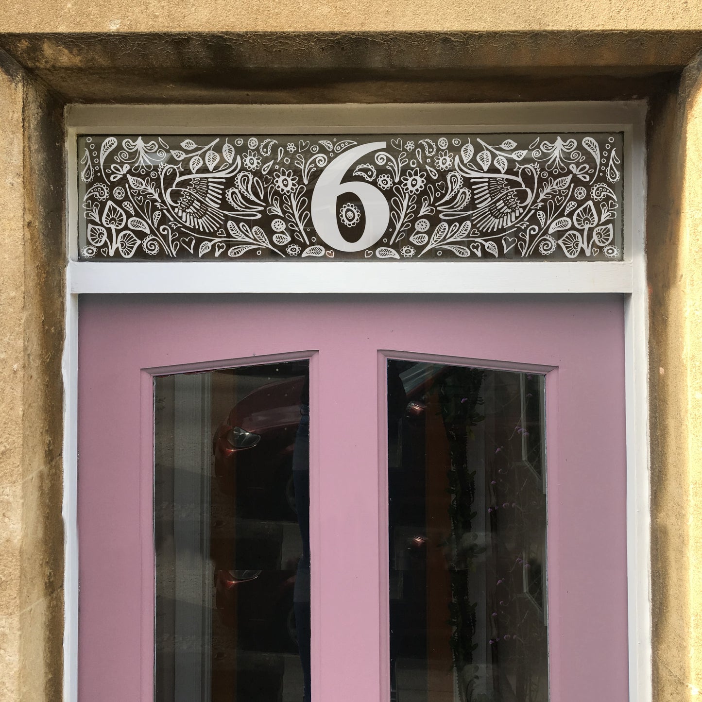 Door Number Window Film FOLK by Blossom & Brush