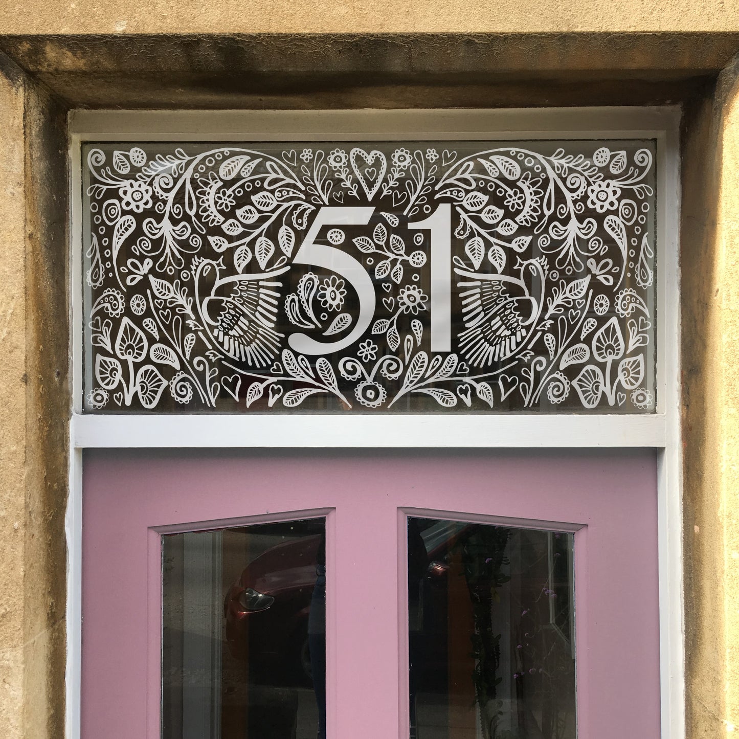 Door Number Window Film FOLK by Blossom & Brush