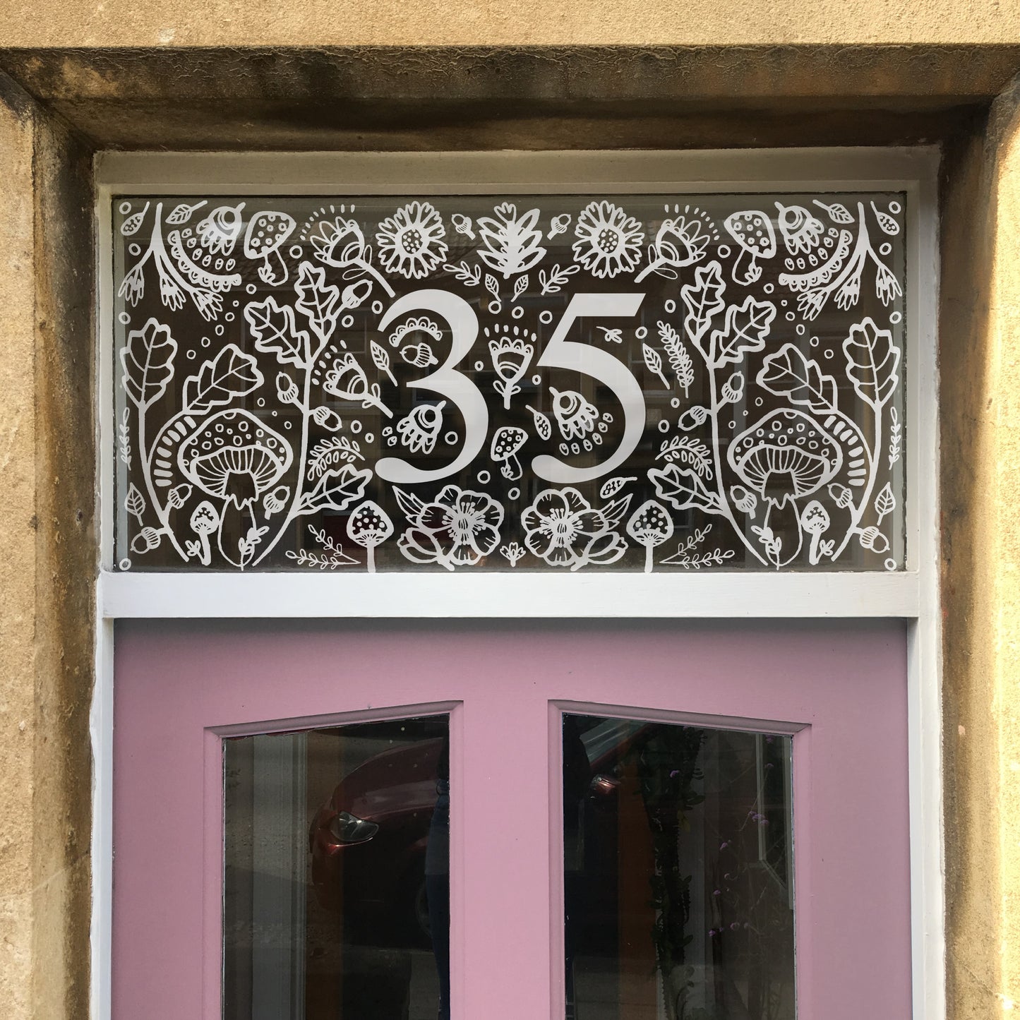 Door Number Window Film WOODLAND by Blossom & Brush