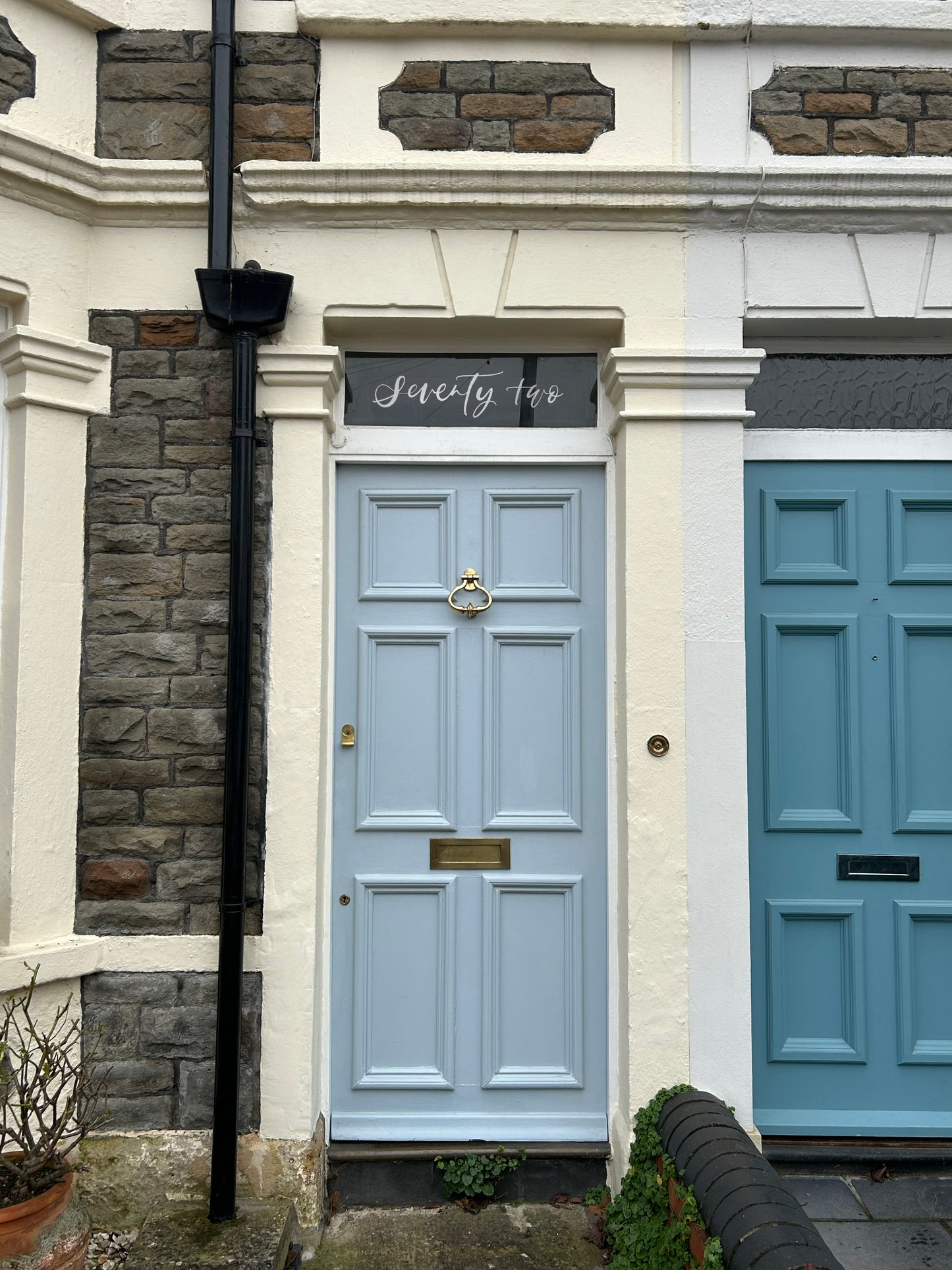 Door Number Window Film HAND LETTERED by Blossom & Brush