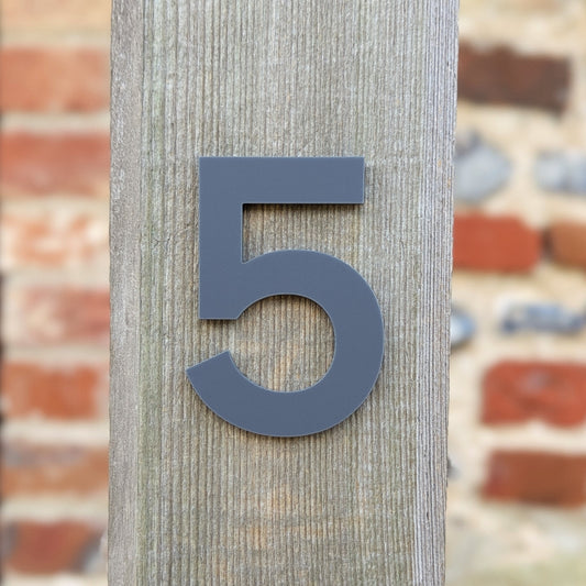 Bold Matt Grey Door Number - Stick on Fixing