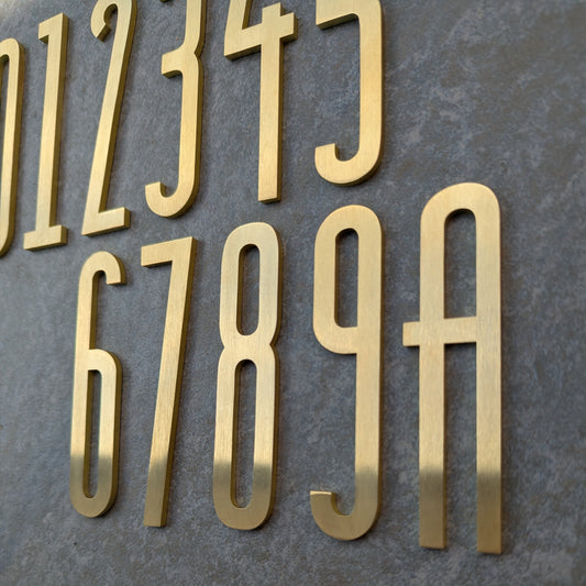 Solid Brass Door Numbers - Stick on Fixing