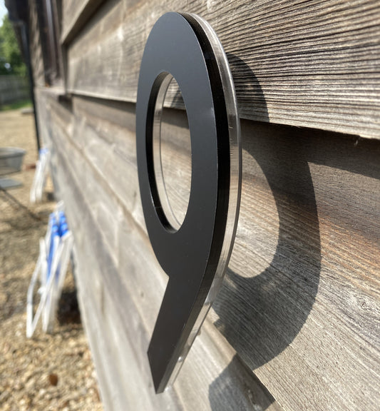 SALE Modern Matt Black 3D House Number 6/9, 20cm Century Gothic font