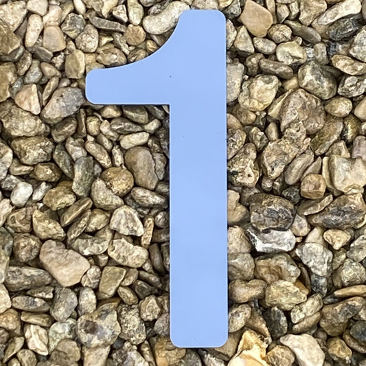 SALE Modern GREY GLOSS House Number 1, 20cm - Acrylic Floating