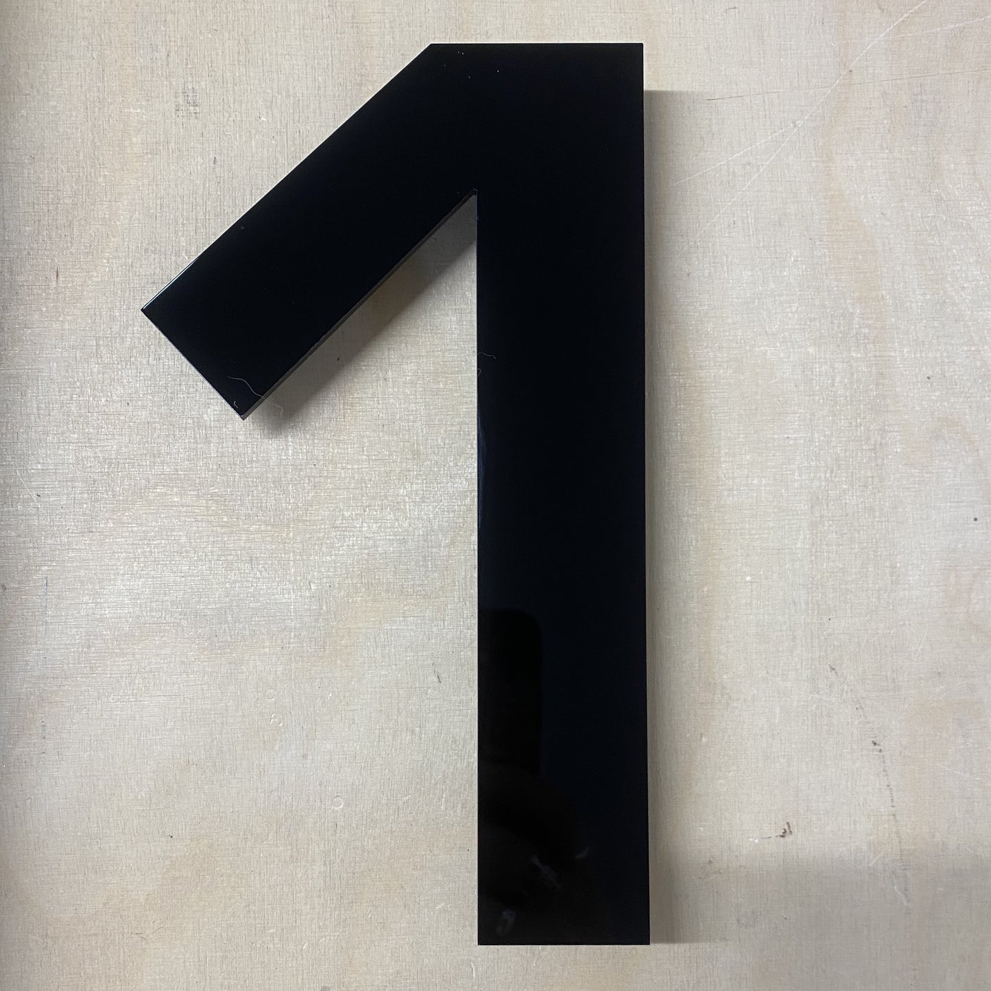 SALE Modern Black GLOSS House Number 1, 20cm - Acrylic Floating