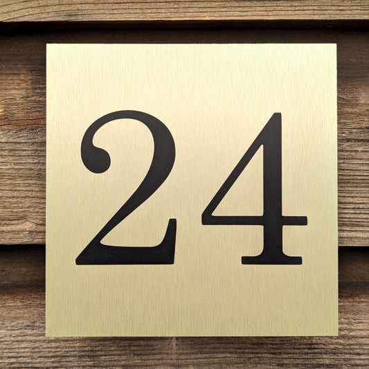 Gold House Number Plaque