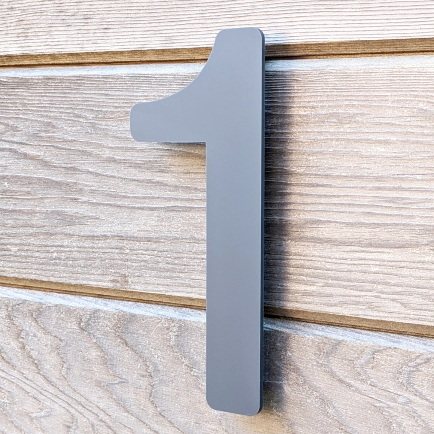 SALE Modern Grey MATT House Number 1, 20cm - Acrylic Floating