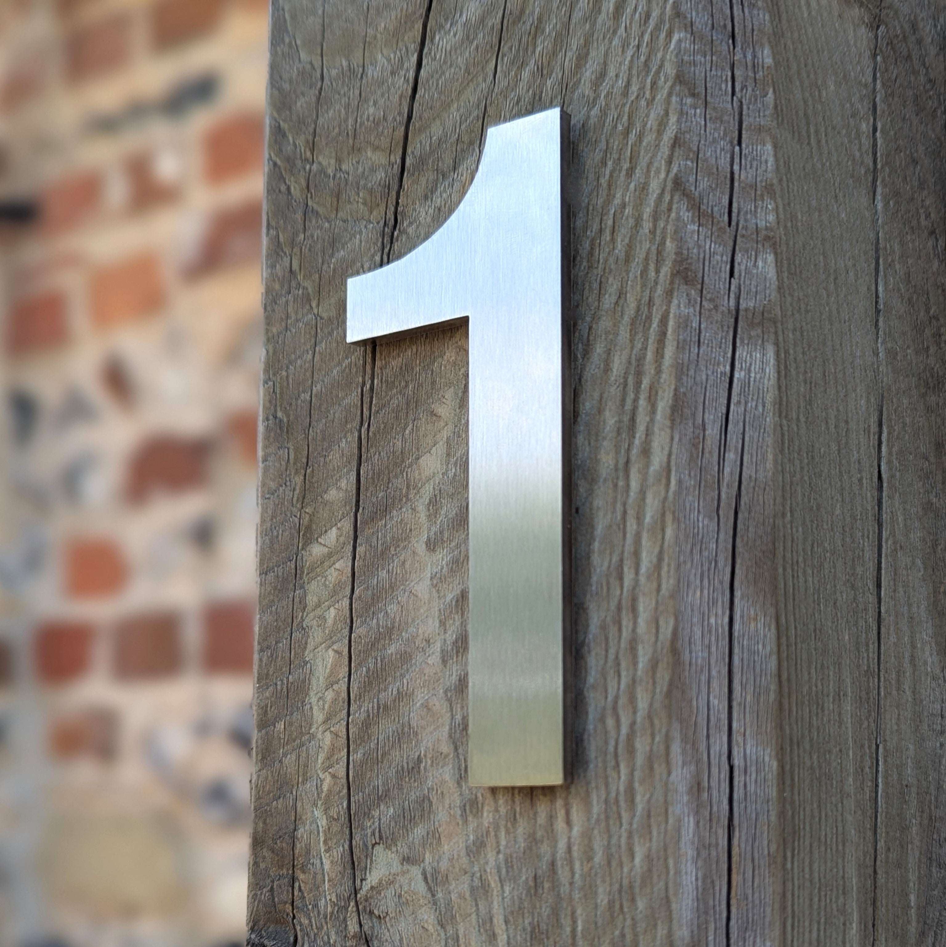 Brushed Stainless Steel House Number 3 (75mm) - Modern Door Or Wall Mount Flat Numeral