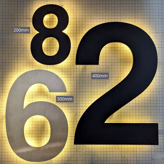 LED House Numbers - Helvetica - 3 size options