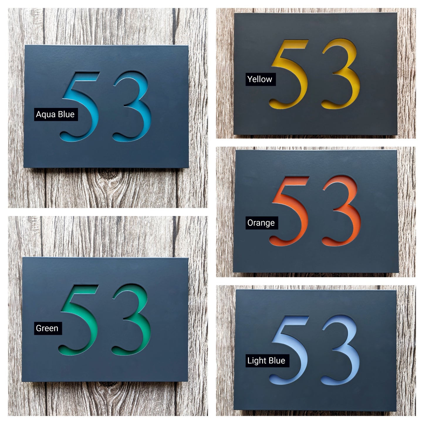 LED House Number Plaque - Colour Options - Times New Roman
