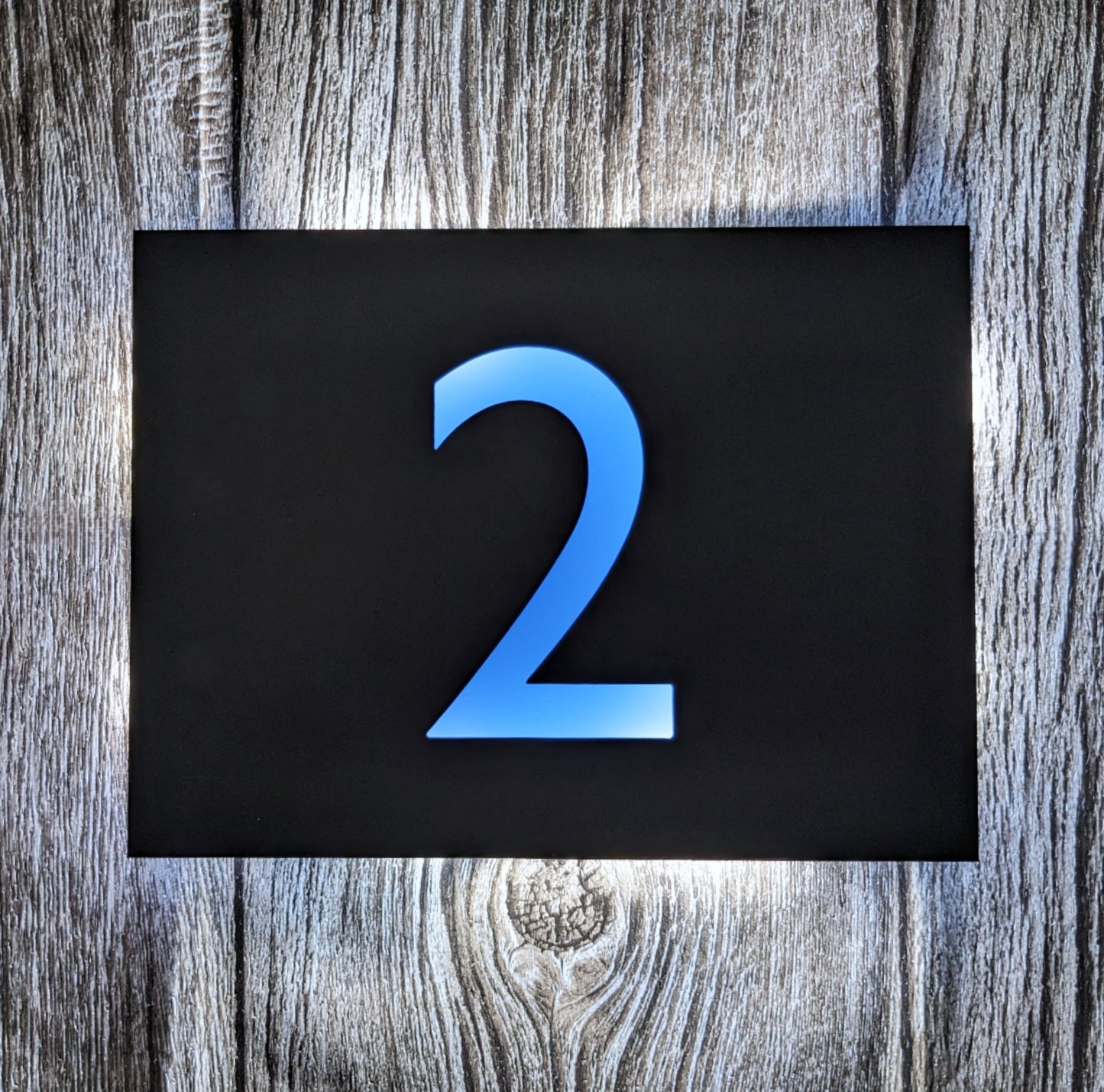 LED House Number Plaque - Colour Options - Gill Sans