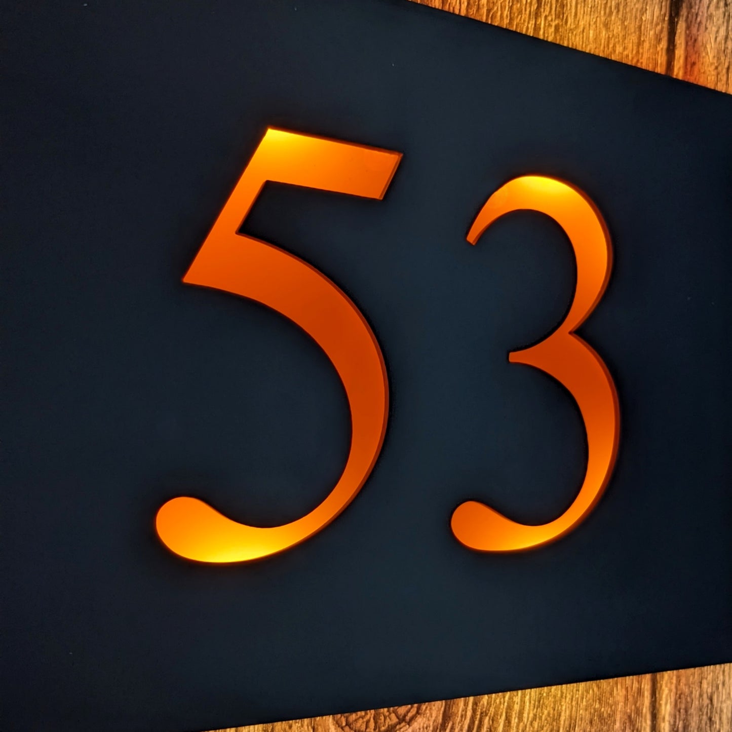 LED House Number Plaque - Colour Options - Times New Roman