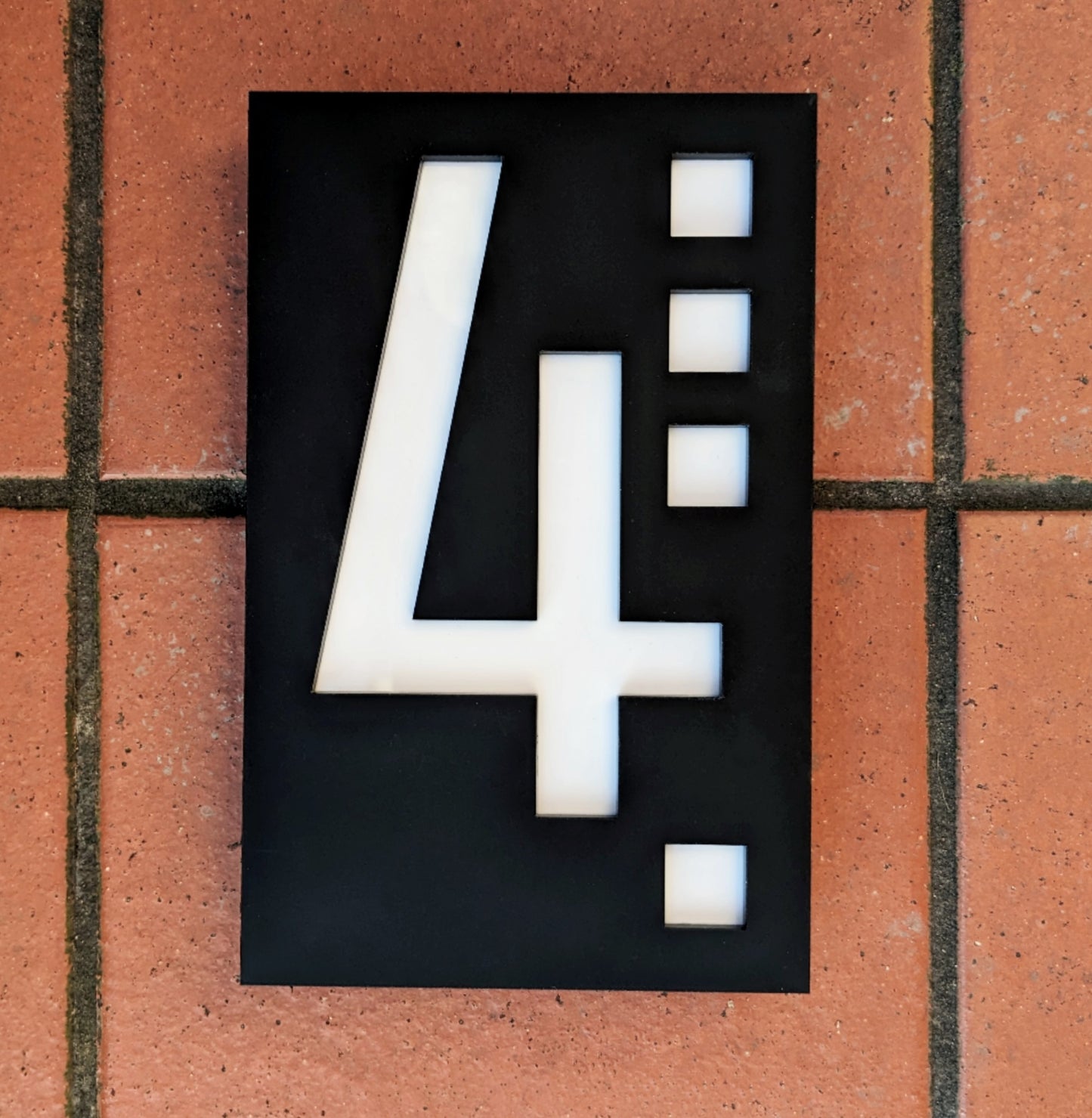 Mackintosh House Number Plaque - Decorative Black & White