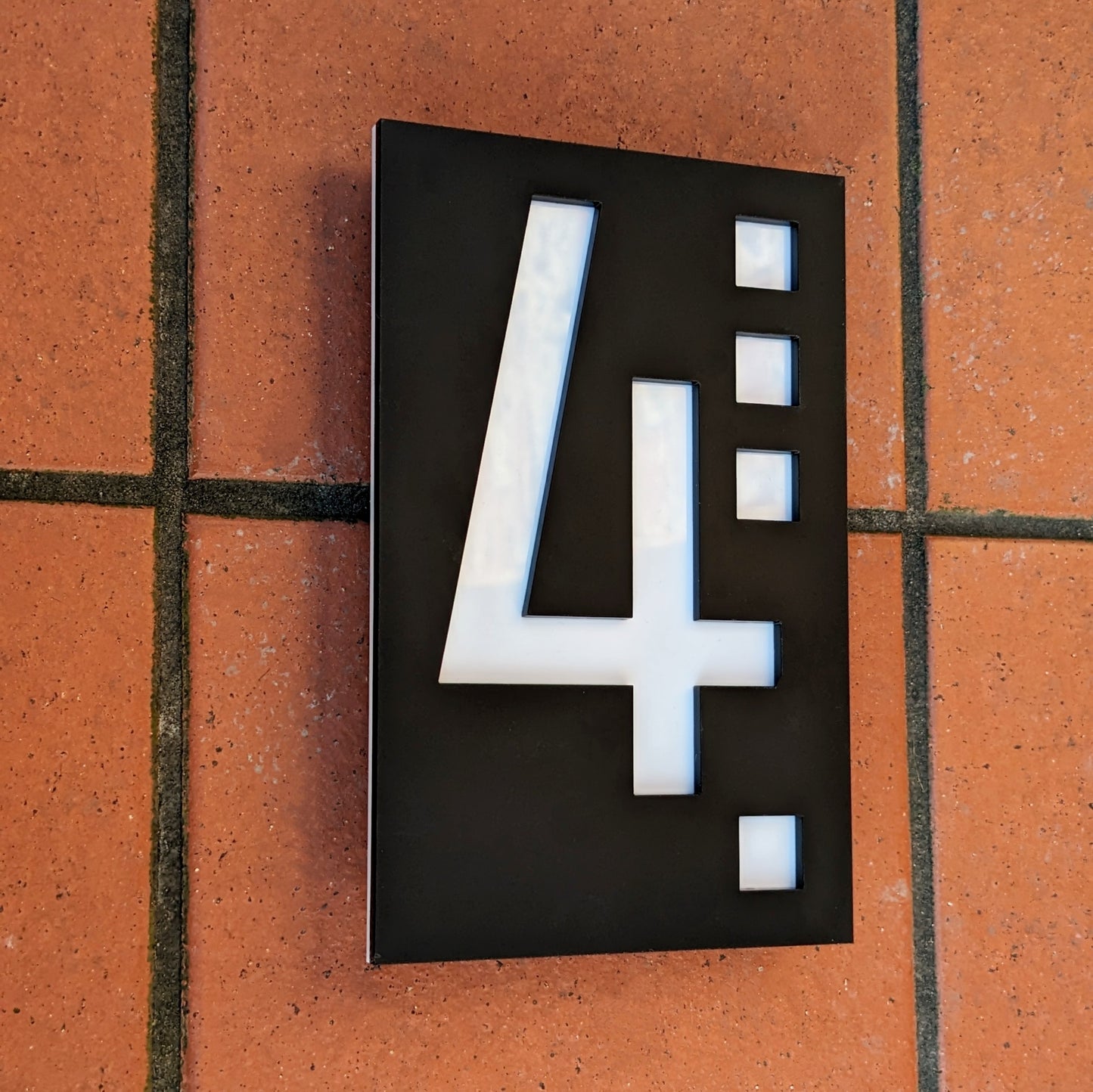 Mackintosh House Number Plaque - Decorative Black & White