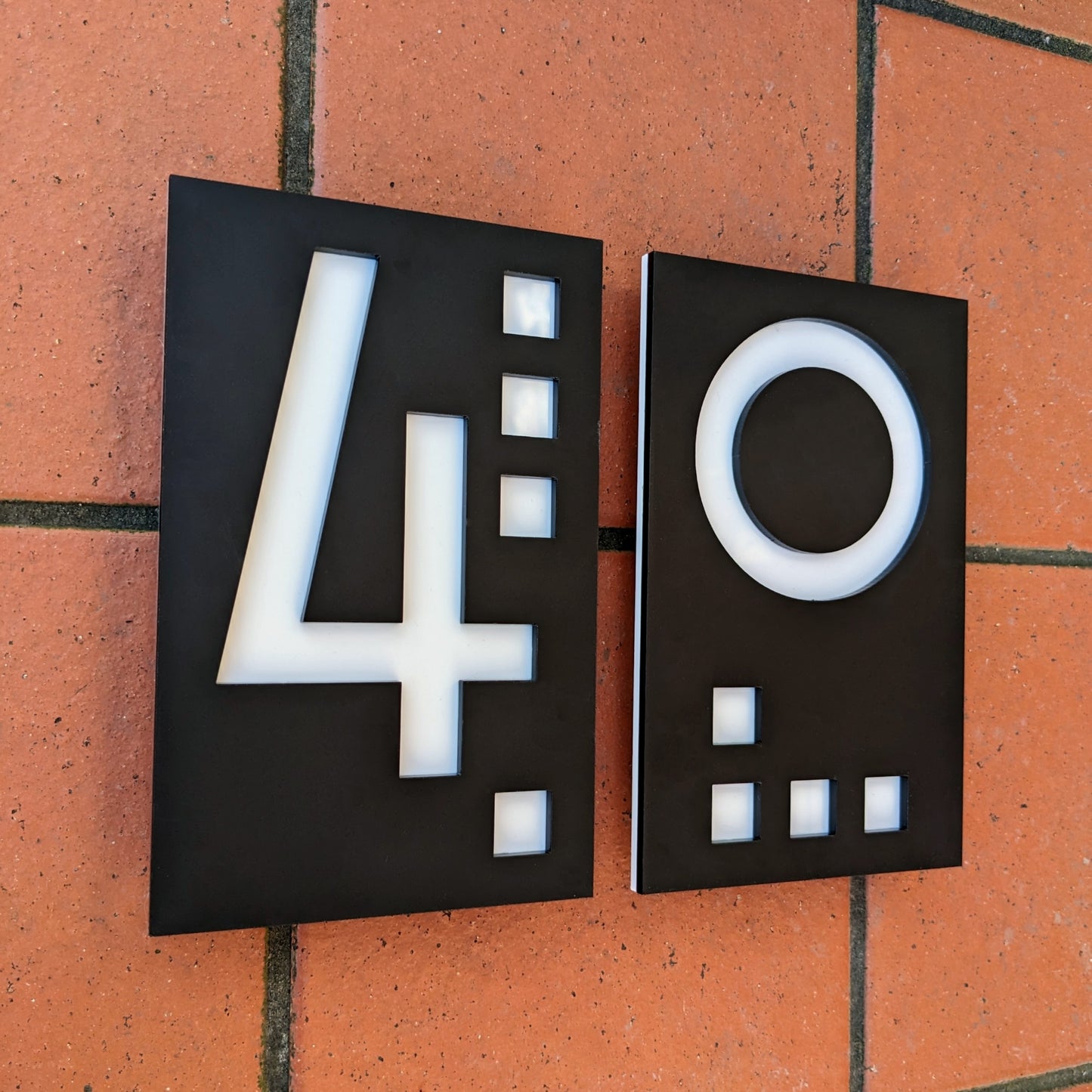 Mackintosh House Number Plaque - Decorative Black & White