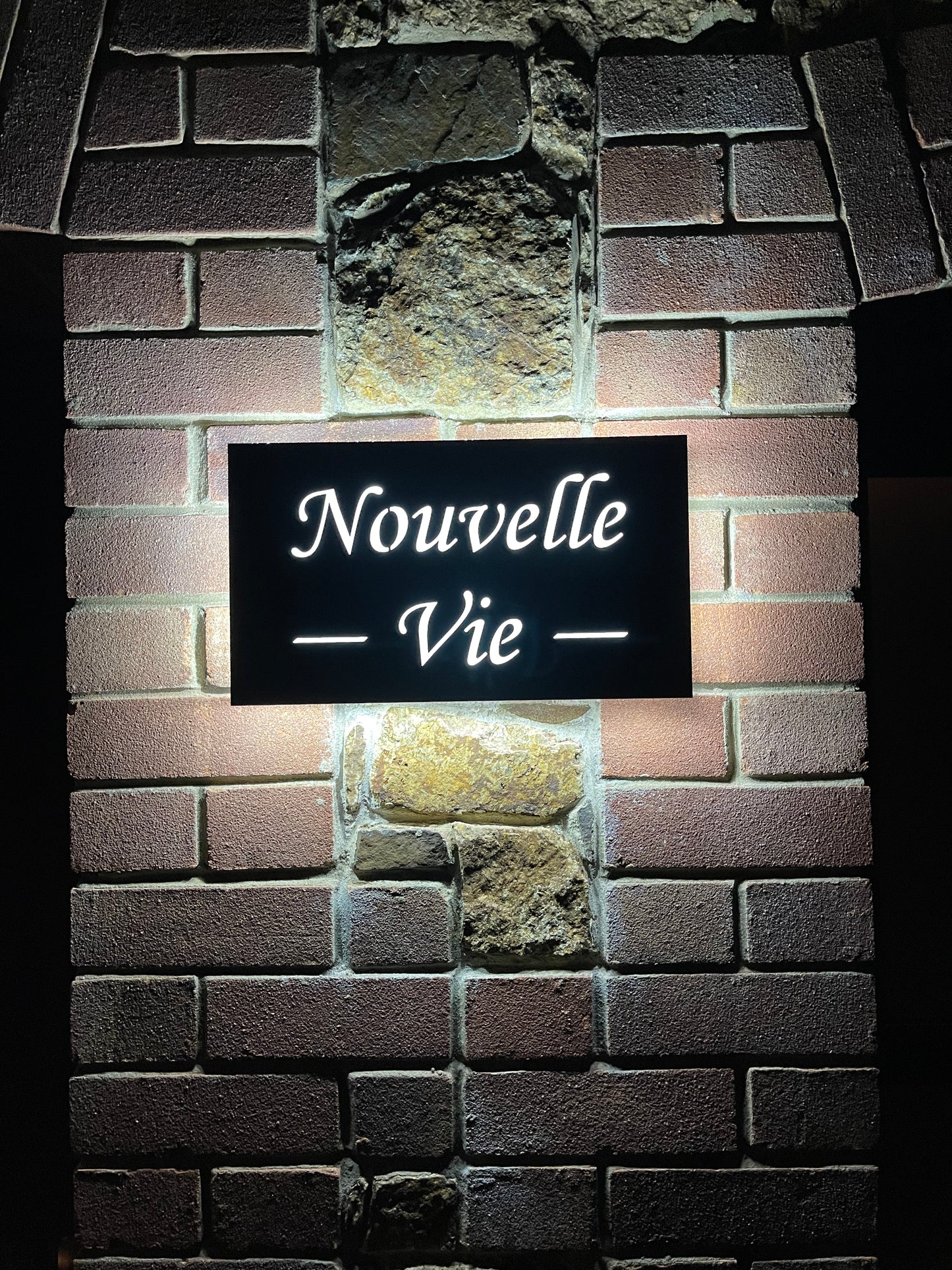 LED House Name in Stainless Steel