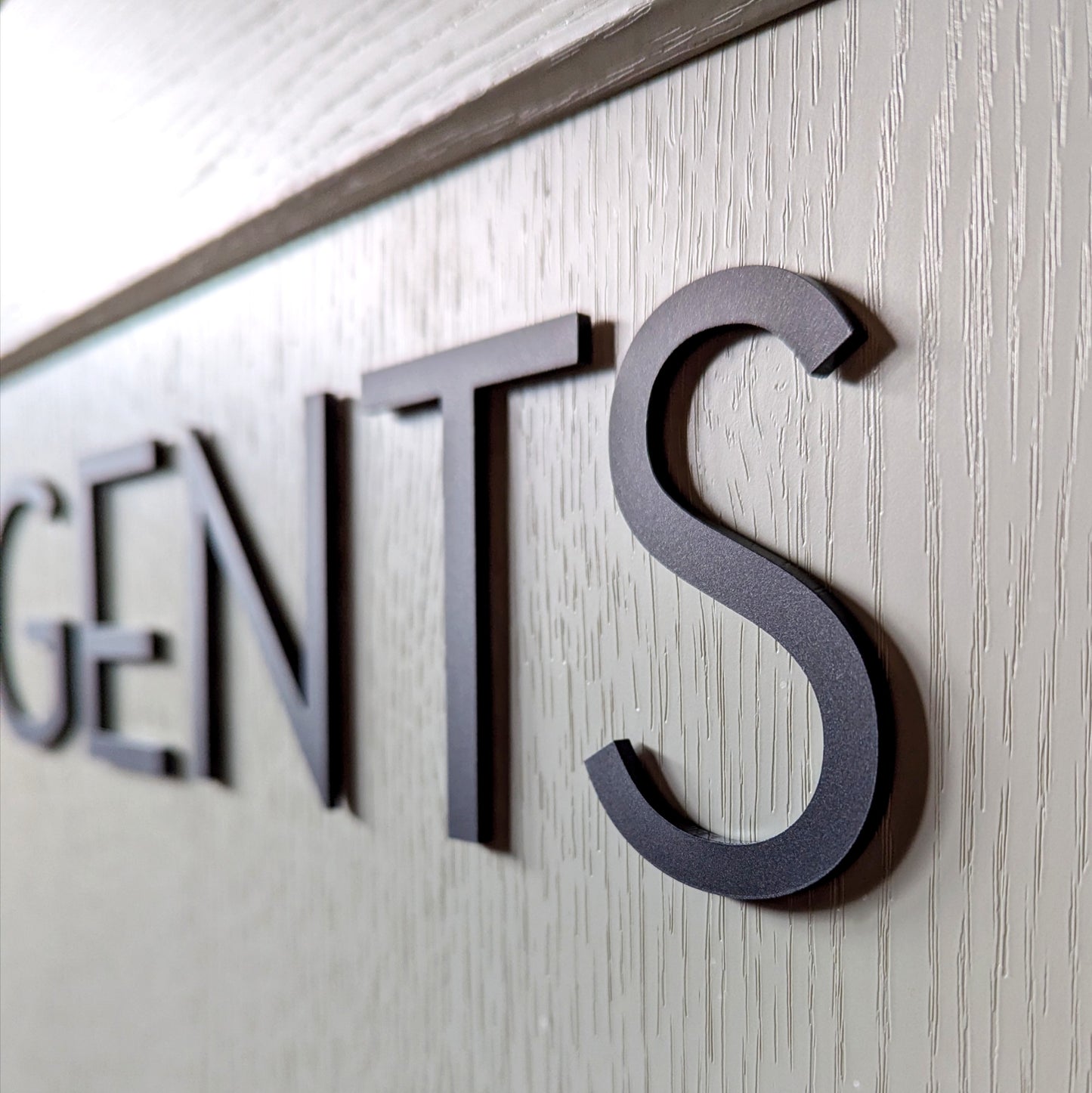 Modern Matt Black Lettering for Offices - choose your text - stick on fixings