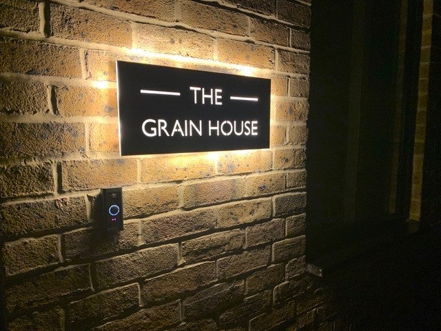 LED House Name in Stainless Steel