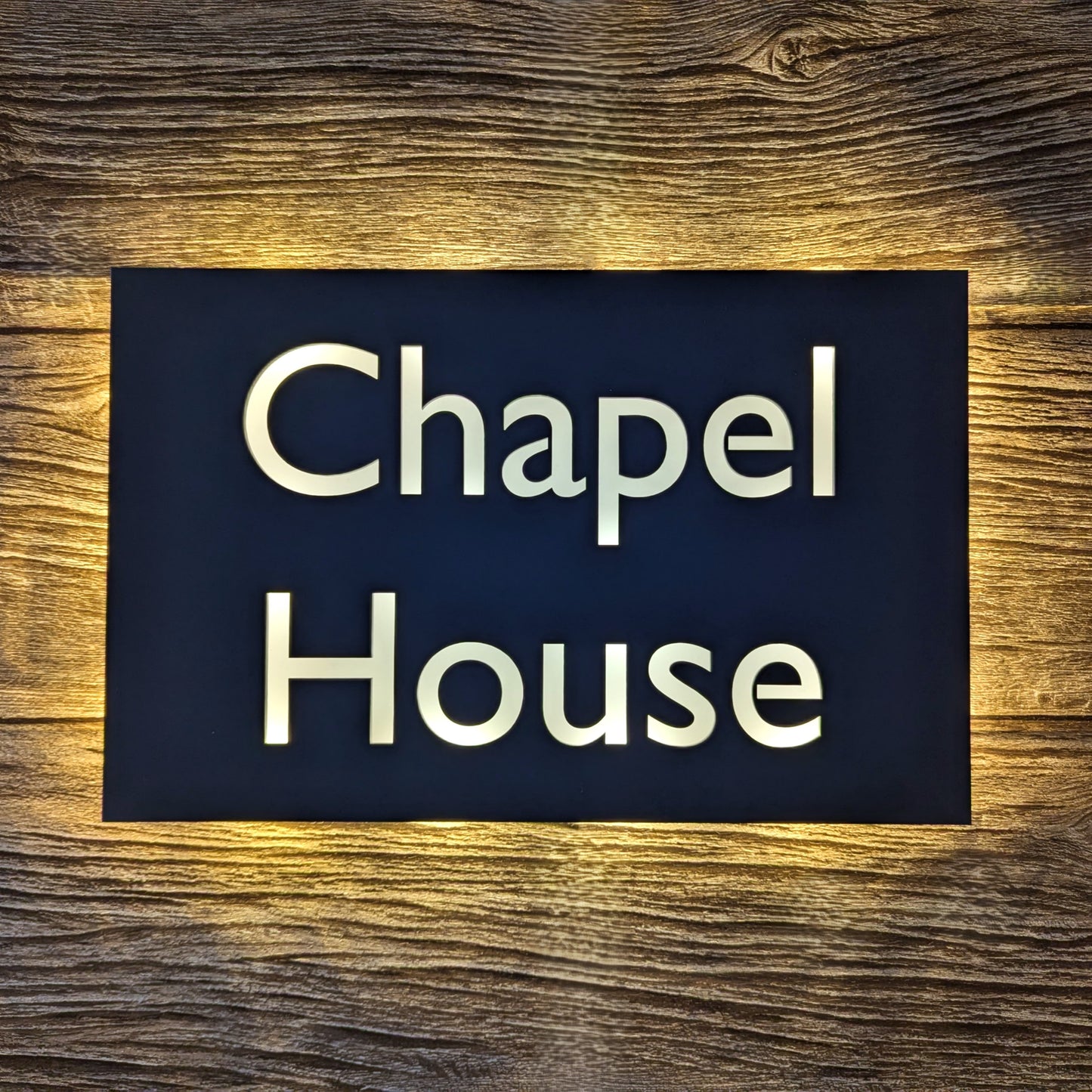 LED House Name, two lines of text