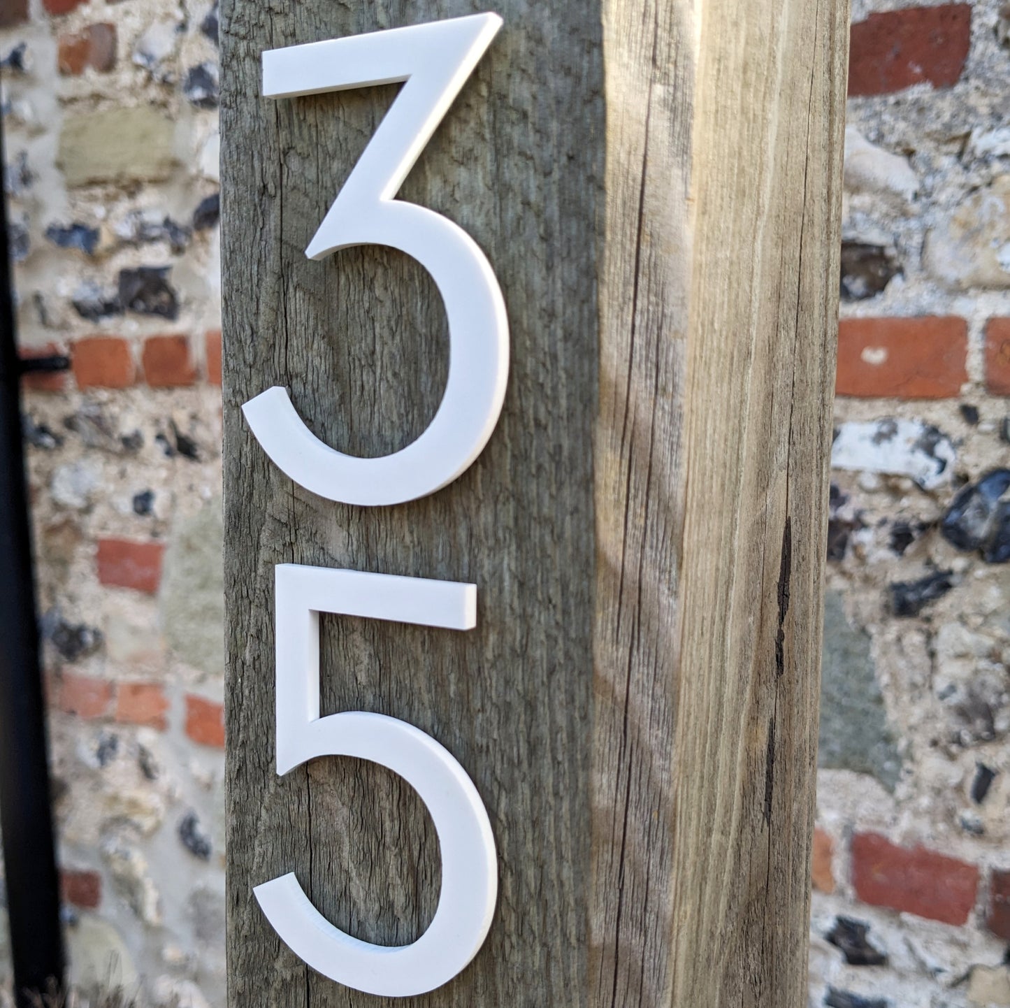 Modern Matt White Door Number - stick on fixing