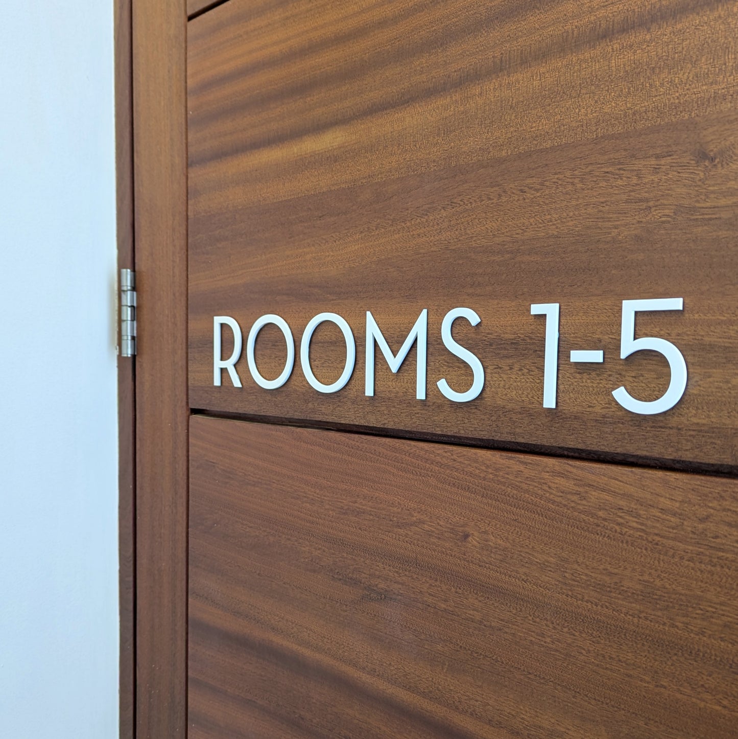 Modern Matt White Lettering for Offices - choose your text - stick on fixings