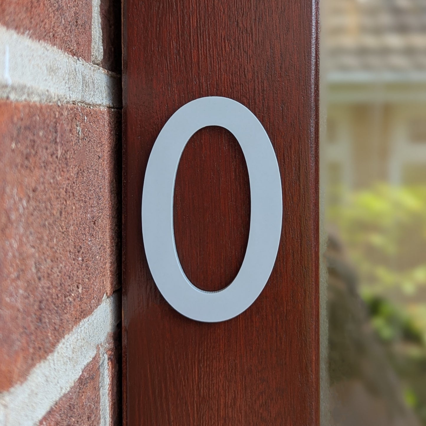 Modern Matt Ash Grey Door Number - stick on fixing