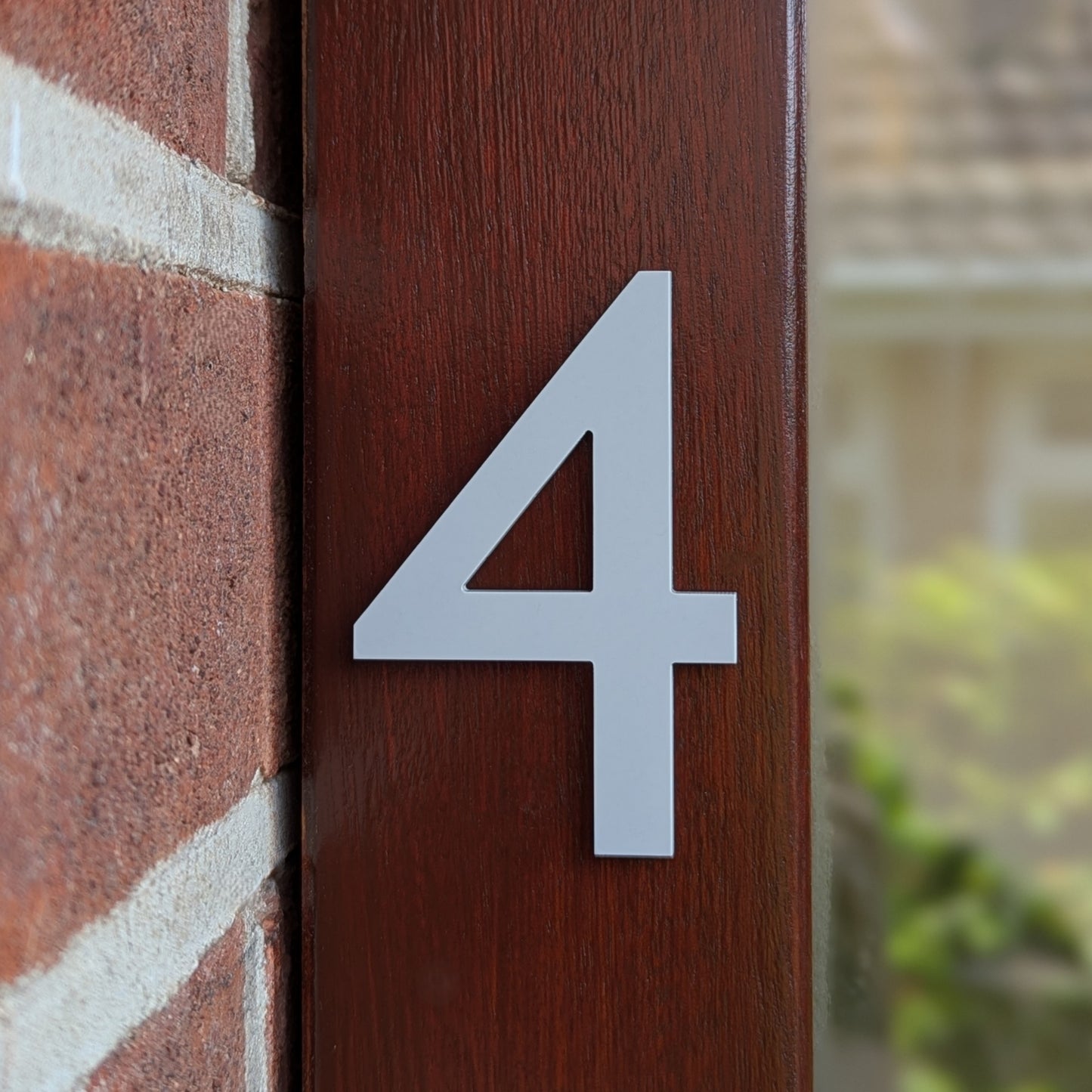 Modern Matt Ash Grey Door Number - stick on fixing
