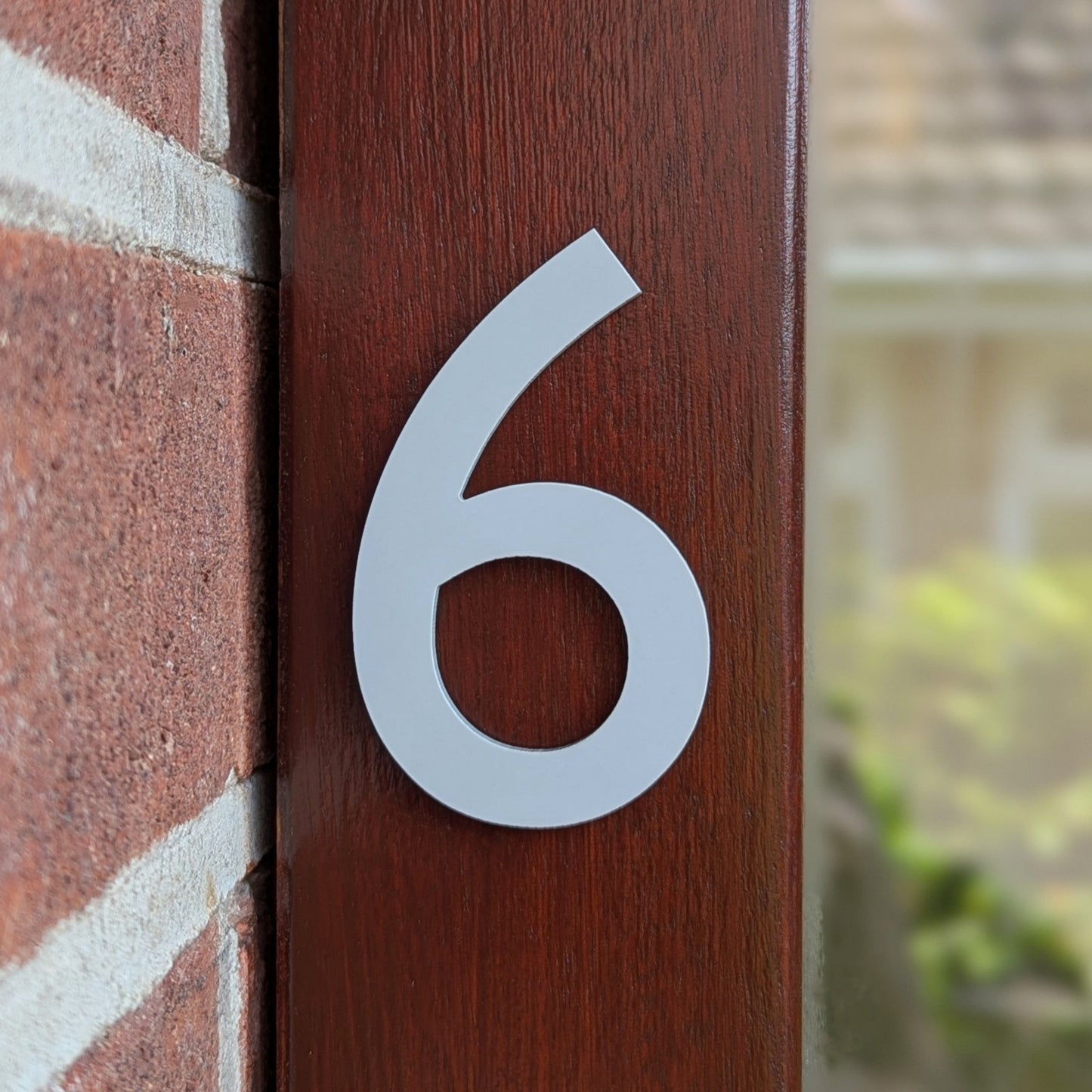 Modern Matt Ash Grey Door Number - stick on fixing
