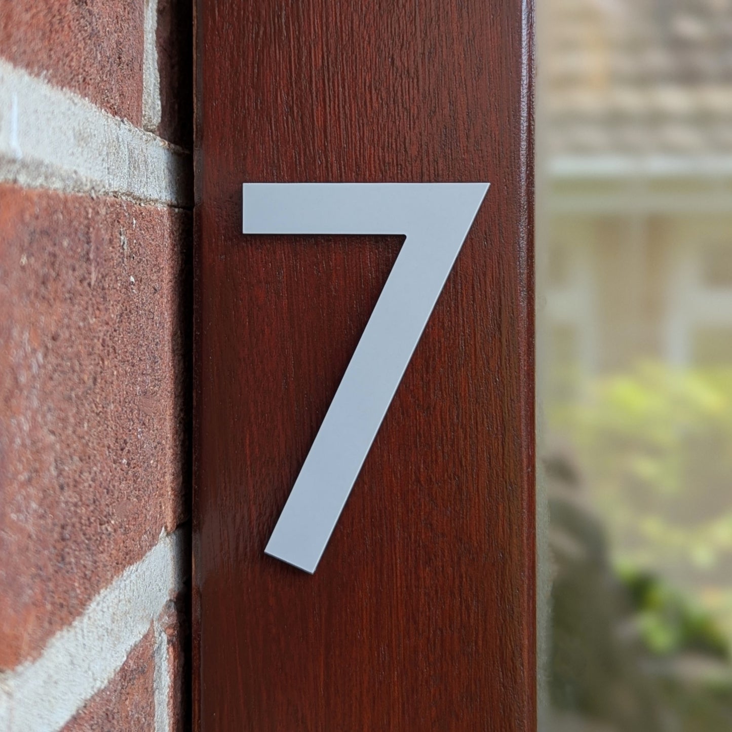 Modern Matt Ash Grey Door Number - stick on fixing