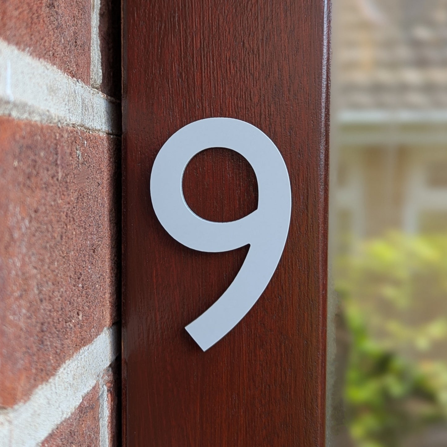 Modern Matt Ash Grey Door Number - stick on fixing