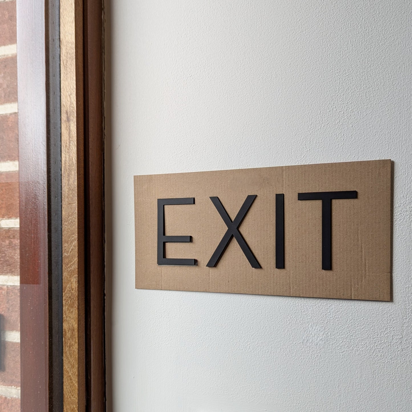 Modern Matt Black Lettering for Offices - choose your text - stick on fixings