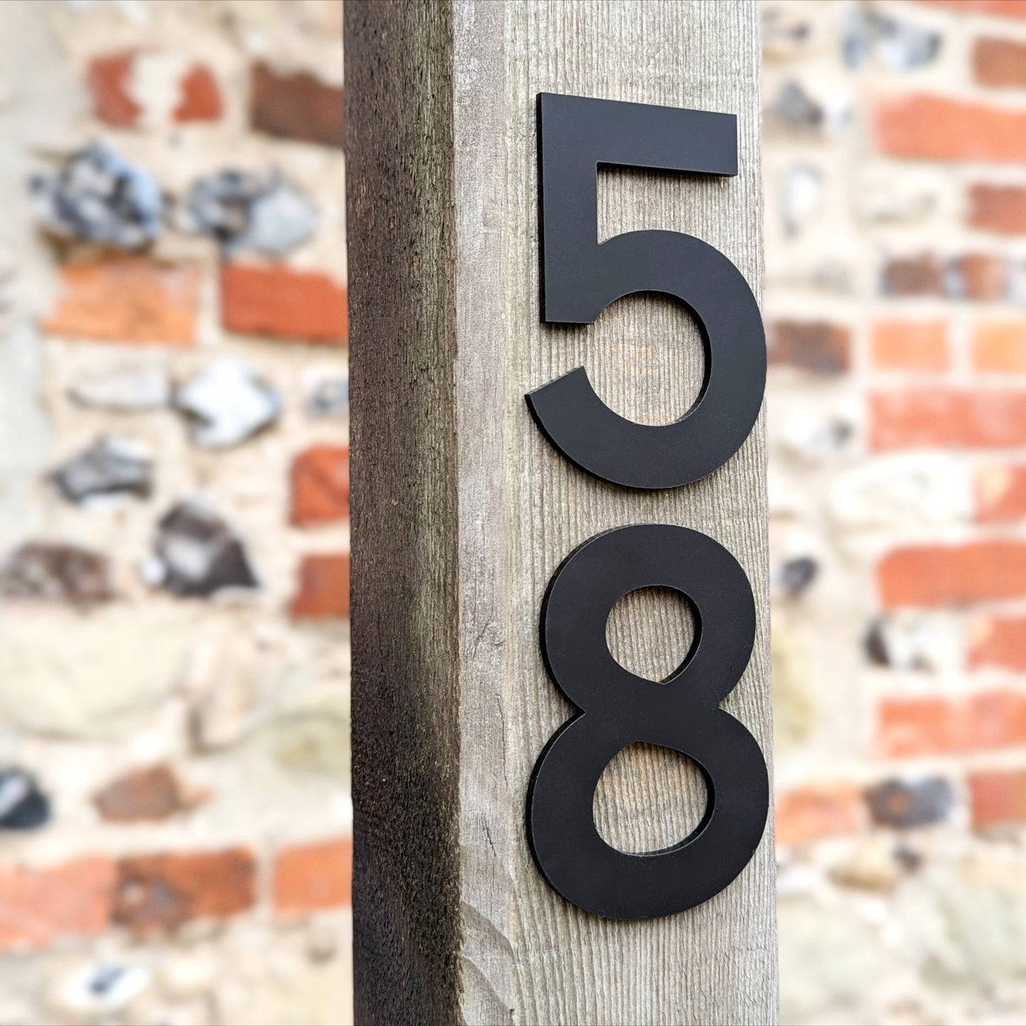 SALE Bold Matt Black Door Number 5 - Stick on Fixing
