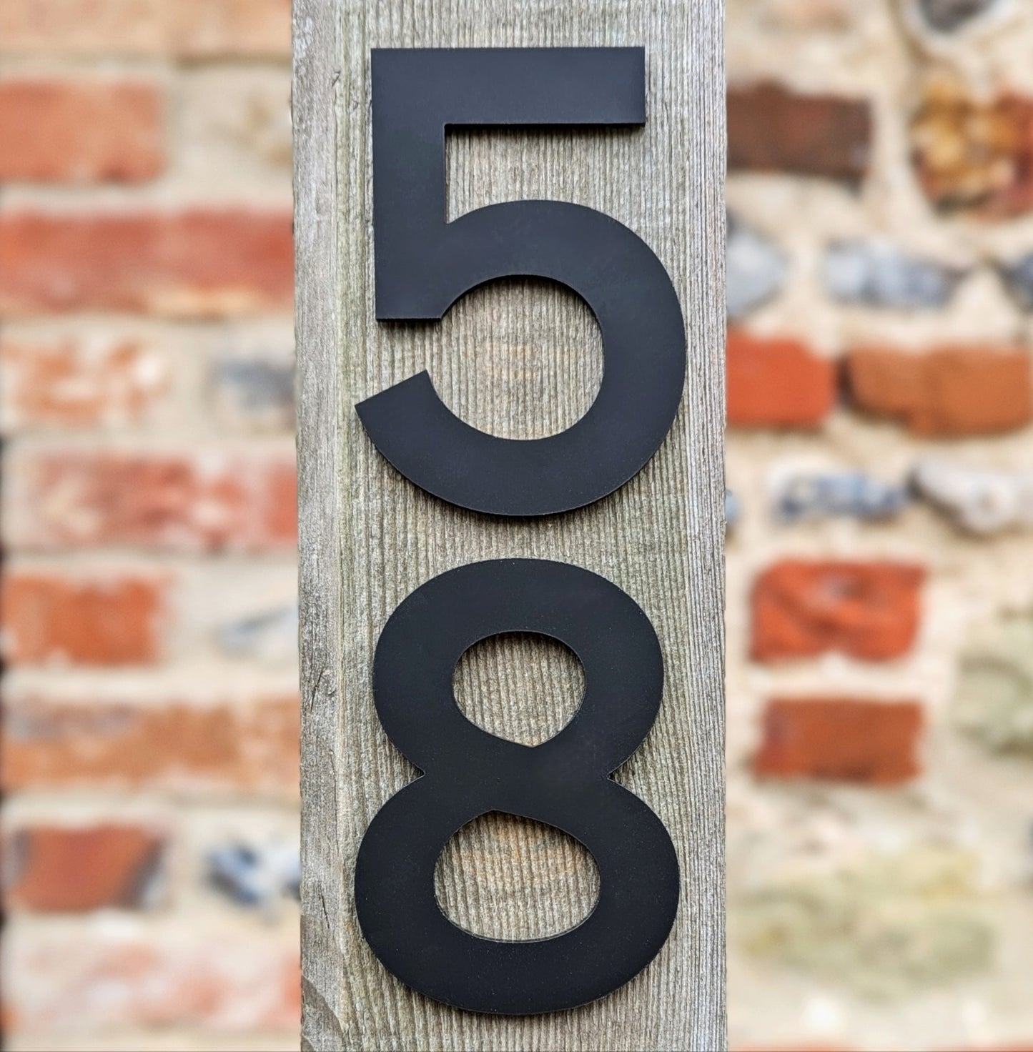 SALE Bold Matt Black Door Number 5 - Stick on Fixing