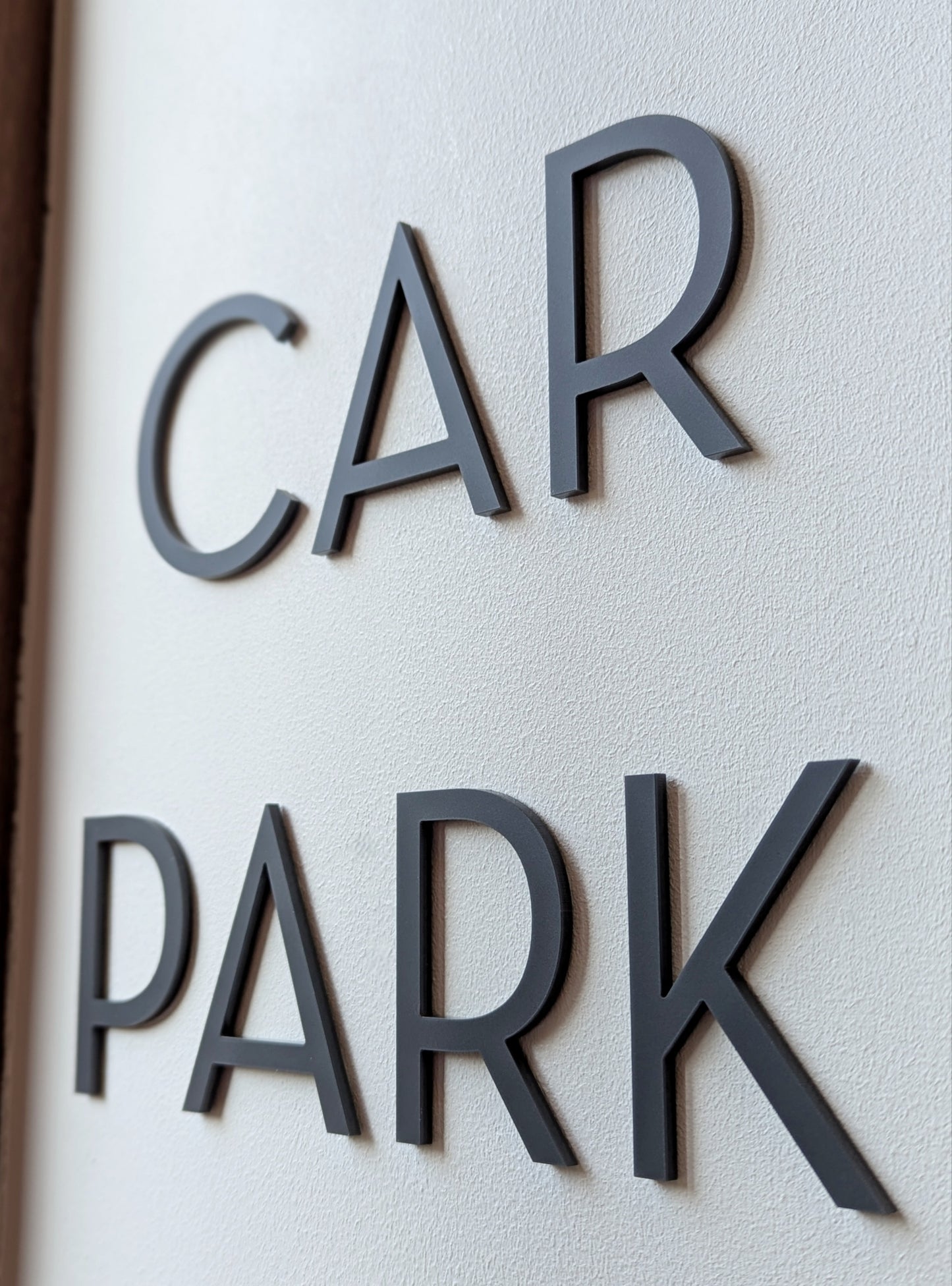 Modern Matt Grey Lettering for Offices - choose your text - stick on fixings