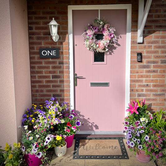 House Number Word Plaque - Grey - Customisable