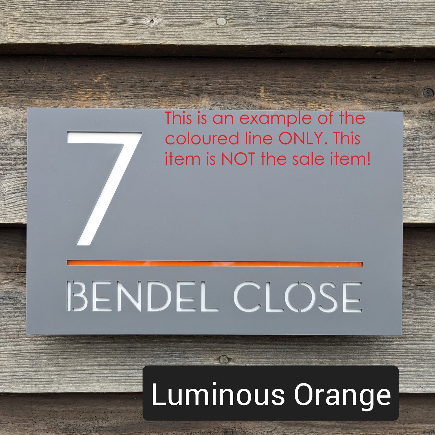 SALE Luminous Orange 3D House Number 8, 200mm Helvetica font