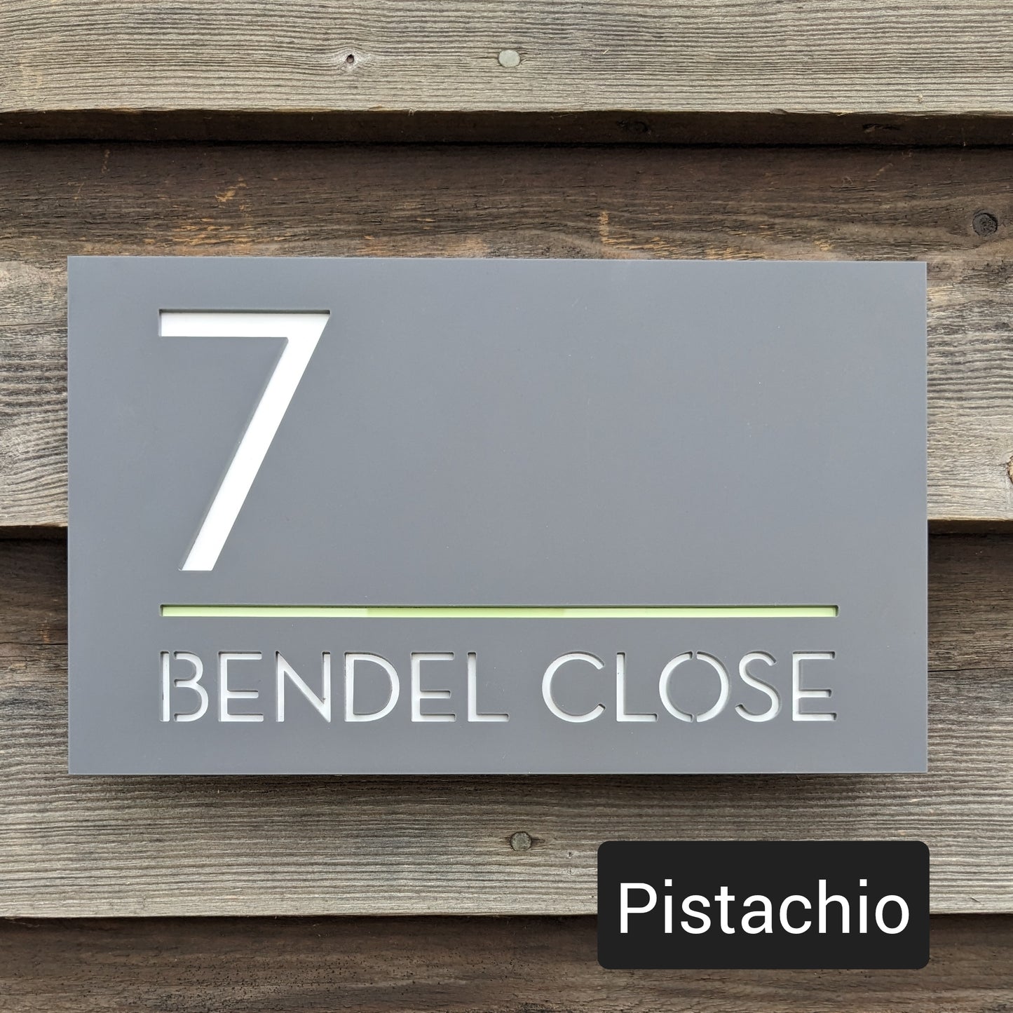 Modern House Number Plaque - Grey - Customisable - Acrylic