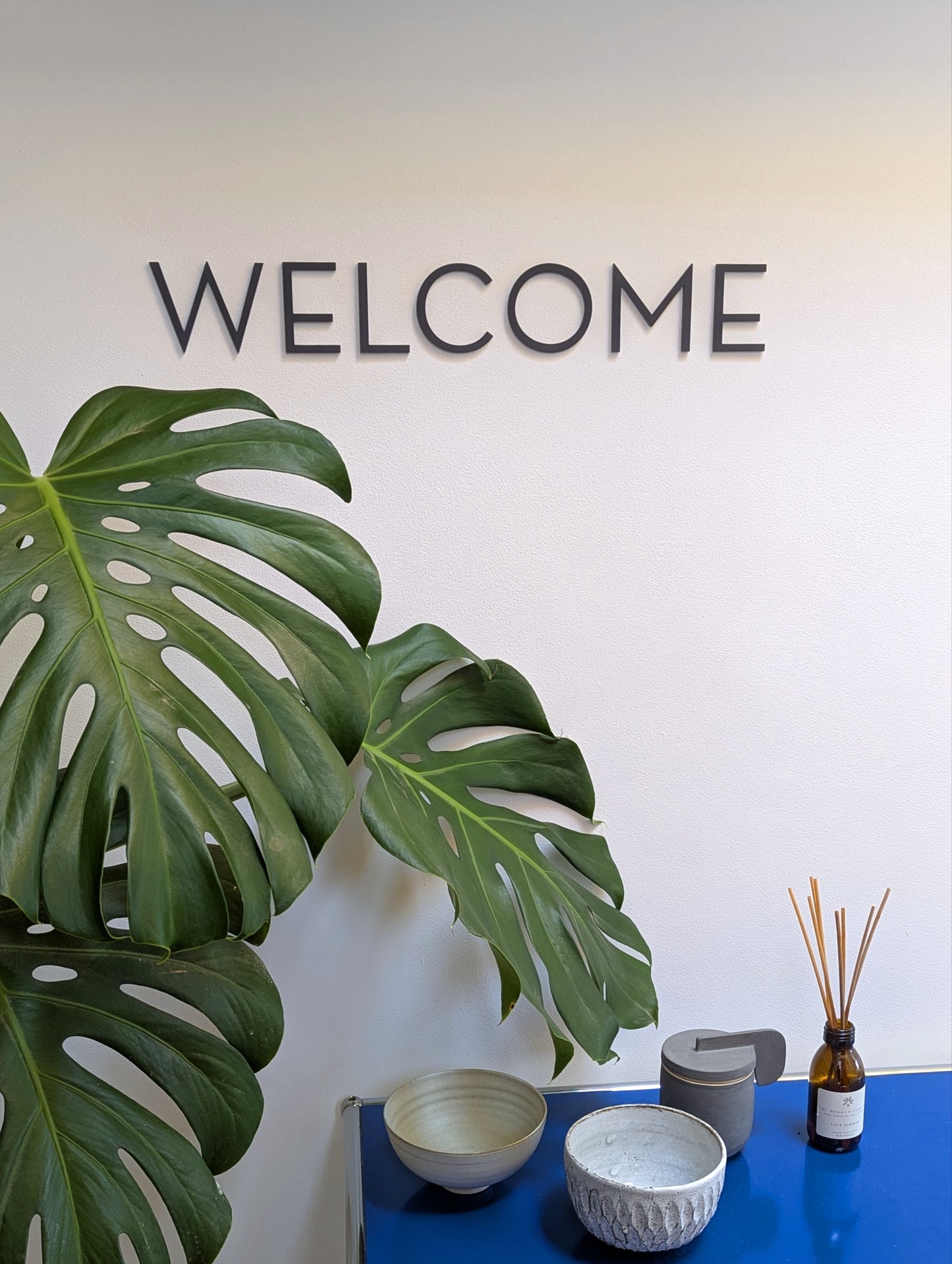 Modern Matt Grey Lettering for Offices - choose your text - stick on fixings