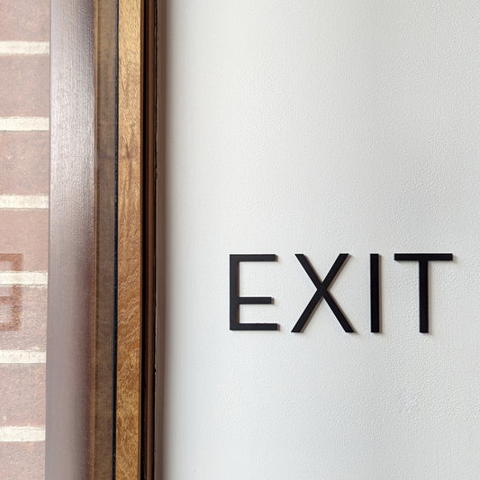 Modern Matt Black Lettering for Offices - choose your text - stick on fixings