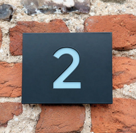 Anthracite Grey House Number Plaque - Powder Coated Stainless Steel - Montserrat font